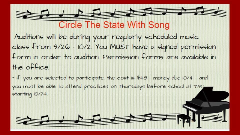 Circle the State With Song