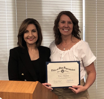 Mrs. Hanna Awarded Certificate of Appreciation