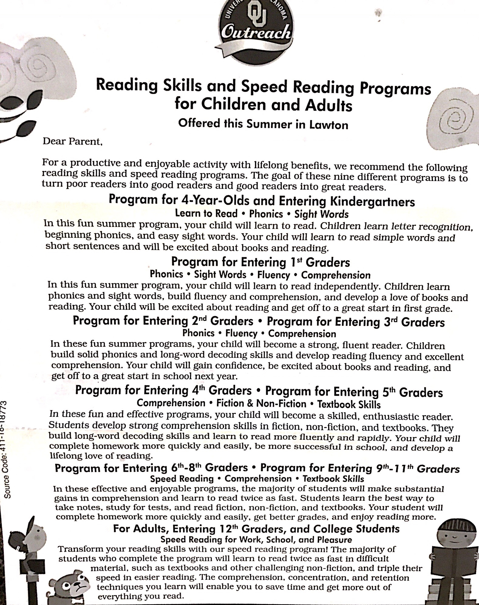 Reading Skills & Speed Reading Summer Programs